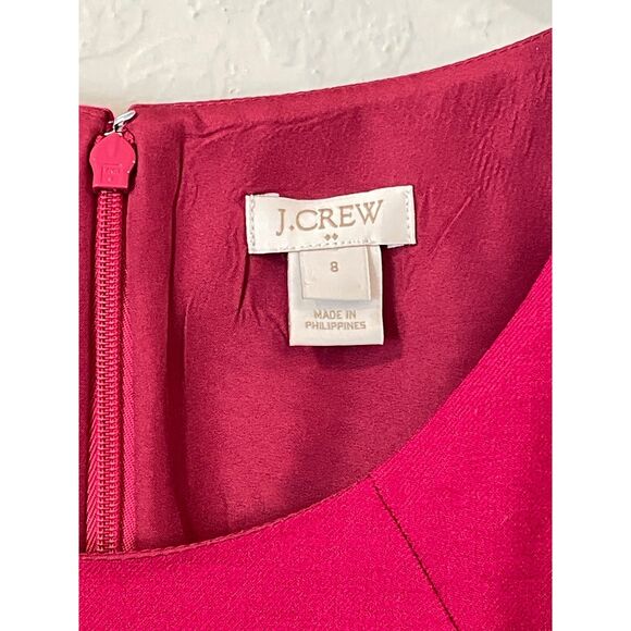~ J.Crew 8 sleeveless wool blend pink shift / sheath dress, knee length pleated - Picture 4 of 12